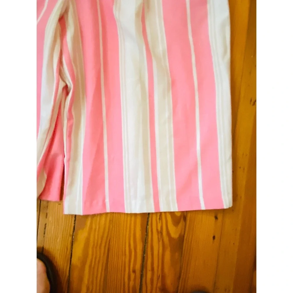 Bonnie‎ Jean sz 14 Pink White Striped Wide Leg Jumpsuit Sleeveless  One-Piece